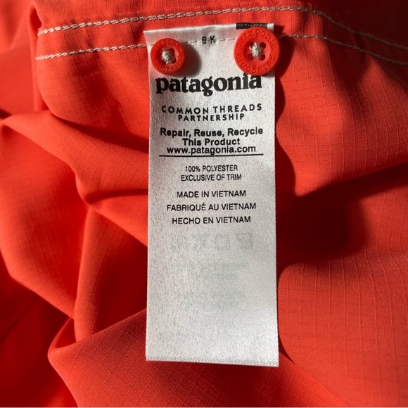 Patagonia Sol Patrol Womens Long Sleeve Shirt Size Medium Solid Salmon Button Up - Picture 5 of 6